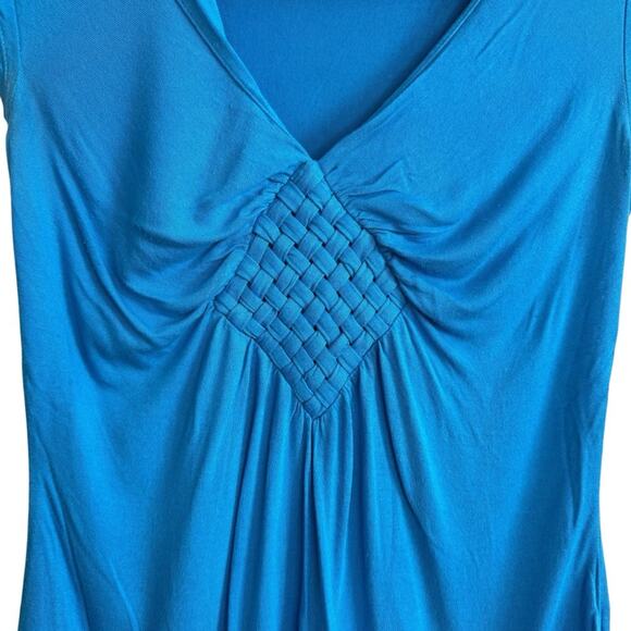 Banana Republic Blue Weave Front Cap Sleeve Shirt - Picture 4 of 9